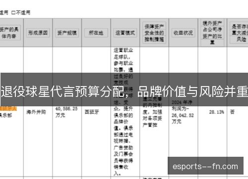 退役球星代言预算分配,品牌价值与风险并重 退役球星代言预算分配,品牌价值与风险并重
